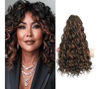 MLETUILPS Pre Looped Ocean Wave Crochet Hair 8 Packs Boho Curly Crochet Hair Short Ocean Braids Pre Twisted Synthetic Deep Wavy Crochets Braids for Women (1BH30#, 14 inch)