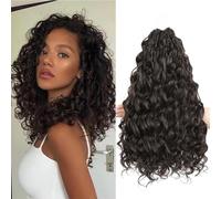 MLETUILPS Pre Looped Ocean Wave Crochet Hair 8 Packs Boho Curly Crochet Hair Short Ocean Braids Pre Twisted Synthetic Deep Wavy Crochets Braids for Women (4#, 14 inch)