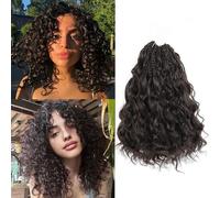 MLETUILPS Pre Looped Ocean Wave Crochet Hair 8 Packs Boho Curly Crochet Hair Short Ocean Braids Pre Twisted Synthetic Deep Wavy Crochets Braids for Women (4#, 10 inch)