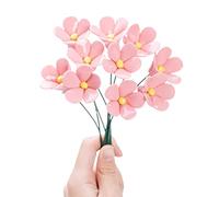 MLETULIPS Ceramic Flowers Bouquest Artificial Flower Daisy Handmade Ceramic Flowers Simulated Bouquet Floral Decorations Creative Gifts for Floral Arrangements Home Decor (Pink Daisies-10 Stems)