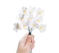 MLETULIPS Ceramic Flowers Bouquest Artificial Flower Daisy Handmade Ceramic Flowers Simulated Bouquet Floral Decorations Creative Gifts for Floral Arrangements Home Decor (White Daisies-10 Stems)