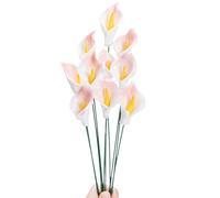 MLETULIPS Ceramic Flowers Bouquest Artificial Flower Handmade Ceramic Flowers Simulated Bouquet Floral Decorations Creative Gifts for Floral Arrangements Home Decor (Pink, Calla lilies-10 Stems)