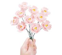 MLETULIPS Ceramic Flowers Bouquest Artificial Flower Handmade Ceramic Flowers Simulated Bouquet Floral Decorations Creative Gifts for Floral Arrangements Home Decor (Pink, Peony flowers-10 Stems)