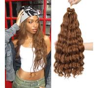 MLETULIPS Curly Crochet Braiding Hair Extensions Deep Wave Braiding Hair Ocean Wave Crochet Cheveux Soft Synthetic Bohemian Curly Water Ondulés Crochets Braids for Women (30#, 20 inch/3 pack)