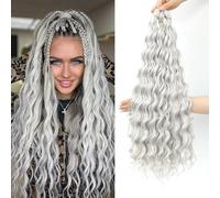 MLETULIPS Curly Crochet Braiding Hair Extensions Deep Wave Braiding Hair Ocean Wave Crochet Cheveux Soft Synthetic Bohemian Curly Water Ondulés Crochets Braids for Women (56C#, 20 inch/3 pack)