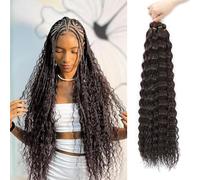 MLETULIPS Extensions de Cheveux Ocean Wave - Tresses Crochet Synthétiques Douces et Bou s pour Femmes Noires (4#, 18 Pouces, Pack de 6)
