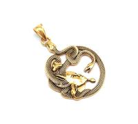 MLGFS Collier, Collier Méduse Gorgone de la mythologie Grecque - Acier Inoxydable Style Punk Vintage Serpent Complexe(Gold)