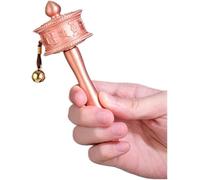 MLGFS Prayer Wheel, Moulin à prières tibétain en cuivre, Moulin portatif Rotatif for la méditation(Brass,S)