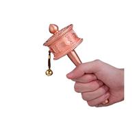 MLGFS Prayer Wheel, Moulin à prières tibétain en cuivre, Moulin portatif Rotatif utilisé for la méditation(Brass,L)