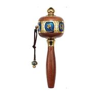 MLGFS Prayer Wheel, Roue de prière Bouddhiste tibétaine à Main avec 6 caractères vérité Multicolore(Blue)