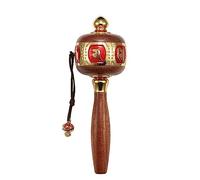 MLGFS Prayer Wheel, Roue de prière Bouddhiste tibétaine à Main avec 6 caractères vérité Multicolore(Red)