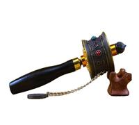 MLGFS Prayer Wheel, Roue de prière tibétaine à Main, Style Bouddhiste, avec Rouleau, en Alliage Zinc, Ethnique(Black)