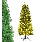 MLGFS Sapins de Noël, avec Ses lumières LED à lumière Chaude, Son Support métallique Pliable et Feuilles en PVC de qualité supérieure, Cette décoration Noël est idéale for la Maison Les magasins(5FT)