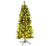 MLGFS Sapins de Noël, avec Ses lumières LED à lumière Chaude, Son Support métallique Pliable et Feuilles en PVC de qualité supérieure, Cette décoration Noël est idéale for la Maison Les magasins(6FT)