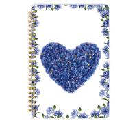 Mlife Carnet A5 À Spirales, Bloc-Notes - 160 Pages, Papier 100 G/M² Résistant À L'encre, Couverture Rigide Avec Pochettes, Élastique Pour Agenda Et Bullet Journal Adulte (Bleuet)