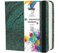 Mlife Carnet De Croquis Carré Double Face, Papier Aquarelle 100% Coton, 300 G/M², Sans Acide, Bloc Aquarelle Idéal Pour Les Amateurs D'art, Les Adultes Et Les Étudiants, 16,5 X 16,5 cm, Vagues Vertes