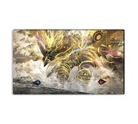 Mlikemat Z0039-543-A Tapis de jeu de cartes à collectionner avec zones et sac de transport Motif Roi du feu divinité Garunix Eternity TCG OCG CCG