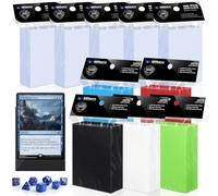 Mlikero Lot de 1 000 pochettes pour cartes, 500 pochettes mates pour cartes à collectionner et 500 pochettes intérieures, idéales pour double manchon, ajustement parfait, compatibles avec cartes MTG,
