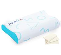 MLILY Oreiller réglable en Mousse à mémoire de Forme pour Enfants, Oreiller Respirant et rafraîchissant pour Enfants, garçons et Filles, certifié CertiPUR-US, 30,5 x 51 cm, Bleu
