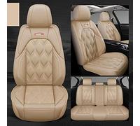 MLINGK Housses de siège de voiture en cuir véritable imperméable et respirant pour Peugeot 106 107 108 206 207 CC 208 306 307 308 T7 T9 406 407 508 607 - Beige