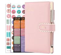 MLjtoyo agenda 2025-2026 A5 jour par page, productivité planificateur journalier de juillet 2025 à juin 2026, planificateur mensuel avec onglets mensuels, autocollants, stylo (rose 07 2025-06