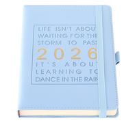 Mljtoyo Agenda 2026 une page par jour, quotidien A5 de janvier 2026 à décembre 2026, agenda mensuel avec porte-stylo, marque-pages, pochette intérieure