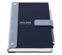 Mljtoyo Agenda académique 2025-2026 une page par jour 2025-2026 avec couverture rigide de juillet 2025 à juin 2026, planificateur quotidien et mensuel avec stylo, autocollants, poche intérieure, bleu