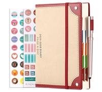 Mljtoyo Agenda scolaire journalier 2025-2026 2025-2026 avec stylo, autocollants, onglets mensuels colorés, format A5, de juin 25 au 26 juin, idéal pour les horaires chargés