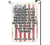 MLK Day Panneau avec citation If You Can't Fly Then Run Drapeau de jardin 30,5 x 45,7 cm Vertical double face Martin Luther King Jr Petits drapeaux Décoration extérieure pour cour (uniquement drapeau