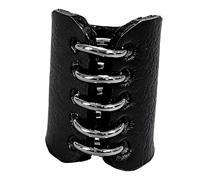 Mllepjdh Accessoire de bagues en cuir punk, accent de mode pour les tenues de tous les jours et les looks superposés sombres, diamètre intérieur de 1, 8 cm / 0, 71 pouces, 1 pièce