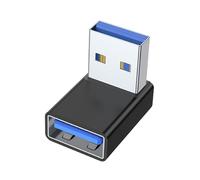 Mllepjdh Adaptateur USB 3.0 mâle vers femelle à 90 degrés pour ordinateur portable, PC, connecteur coupleur mâle vers femelle