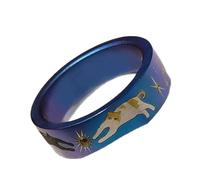 Mllepjdh Bagues de cocktail élégantes inspirées des animaux avec des motifs de chaton 3D et des tons bleus, accessoire de doigt de chat tendance, jolies bagues pour chats