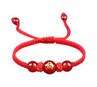 [Mllepjdh] Bracelet en corde rouge réglable avec charme serpent chinois corde tressée, convient pour les amateurs de mode unique, フリーサイズ