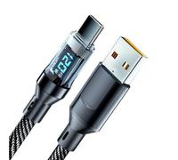 Mllepjdh Câble d'affichage numérique USB vers type C pour chargement rapide 100 W 120 W Câble tressé universel USB vers câble de type C avec indicateurs numériques