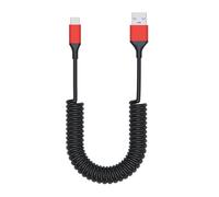 Mllepjdh Câble de charge spiralé USB vers type C - Flexible et extensible - Câble de synchronisation de données pour téléphones, tablettes, consoles - Câble de téléphone portable USB C à ressort