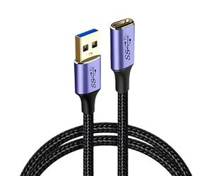 Mllepjdh Câble de synchronisation de données USB 3.0 A mâle vers USB C femelle, longueur multiple pour lecteur de lecteur clignotant, câble adaptateur mâle vers C femelle