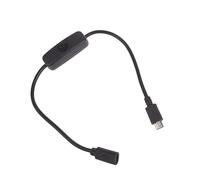 Mllepjdh Câble micro USB avec bouton d'alimentation, cordon d'alimentation pratique pour et plus de câble micro USB avec interrupteur, noir
