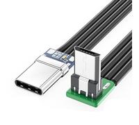 Mllepjdh Câble plat fin USB type C coudé à 90 degrés vers micro USB pour données et chargement