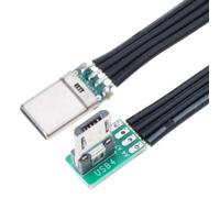 Mllepjdh Câble plat fin USB type C coudé à 90 degrés vers micro USB pour données et chargement