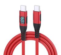 Mllepjdh Câble tressé de type C vers type avec indicateurs numériques, protection de charge rapide, câble de données pour câble électronique USB vers USB