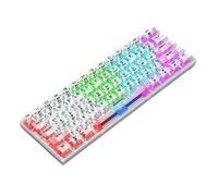 Mllepjdh Clavier de jeu 61 touches entièrement transparent rétroéclairé USB pour ordinateur portable de bureau Accessoires USB Clavier de jeu mécanique Clavier de jeu pleine taille