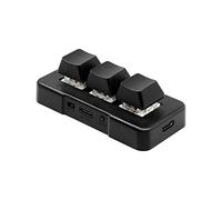 Mllepjdh Clavier mécanique à 3 touches personnalisées, touches de jeu, bureau, CAD, clip PS, programmation macro, clavier HIDUSB pour ordinateur portable, noir