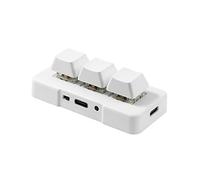 Mllepjdh Clavier mécanique à 3 touches personnalisées, touches de jeu, bureau, CAD, clip PS, programmation macro, clavier HIDUSB pour ordinateur portable, blanc