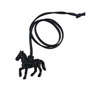 Mllepjdh Collier à breloques cheval symbolique pour le succès, robuste, convivial, en acrylique et cordon en cuir réglable, chaîne de pull, pendentif en acrylique, chaîne de pull