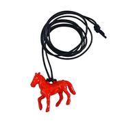 Mllepjdh Collier à breloques cheval symbolique pour le succès, robuste, convivial, en acrylique et cordon en cuir réglable, chaîne de pull, pendentif en acrylique, chaîne de pull