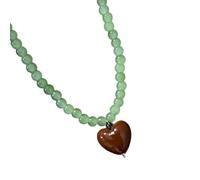 Mllepjdh Collier de clavicule en perles en forme de cœur Dopamine, bijoux tendance pour adolescentes, accessoires de printemps, belle chaîne de clavicule en perles d ' amour