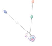 Mllepjdh Collier en cuivre avec pendentif en forme de cœur et breloque amovible, bijoux en chaîne superposée pour s ' habiller quotidien, pendentif de charme de, chaîne réglable, en