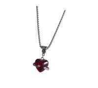 Mllepjdh Collier pendentif en verre coeur câlin à la mode pour hommes élégants accessoires de mode bijoux à la mode faits à la main cadeaux collier coeur d ' amour
