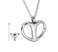 Mllepjdh Collier pendentifs en forme de cœur pour femmes, collier souvenir élégant, crémation pour toujours, urne encapsulée