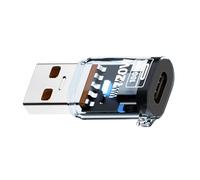 Mllepjdh Convertisseur Type-C vers USB A avec lumière 120 W chargeant 10 Gbit/s transfert de données USB-A adaptateur coque transparente